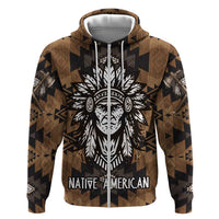 Native American Chief Warrior Hoodie Feather Headdress and Horse Tribal Arrow Pattern - Wonder Print Shop