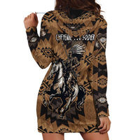 Native American Chief Warrior Hoodie Dress Feather Headdress and Horse Tribal Arrow Pattern - Wonder Print Shop