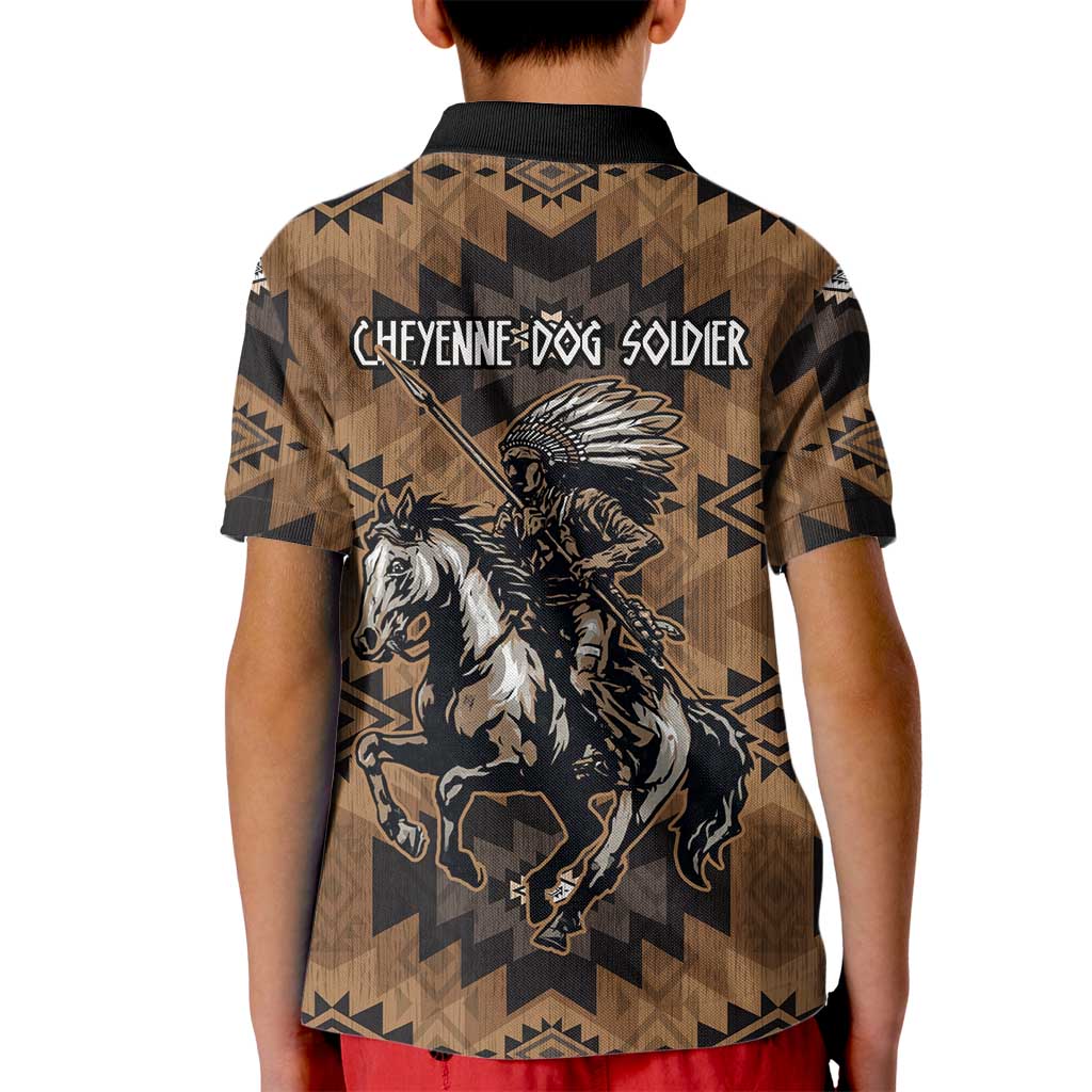 Native American Chief Warrior Kid Polo Shirt Feather Headdress and Horse Tribal Arrow Pattern - Wonder Print Shop