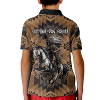 Native American Chief Warrior Kid Polo Shirt Feather Headdress and Horse Tribal Arrow Pattern - Wonder Print Shop