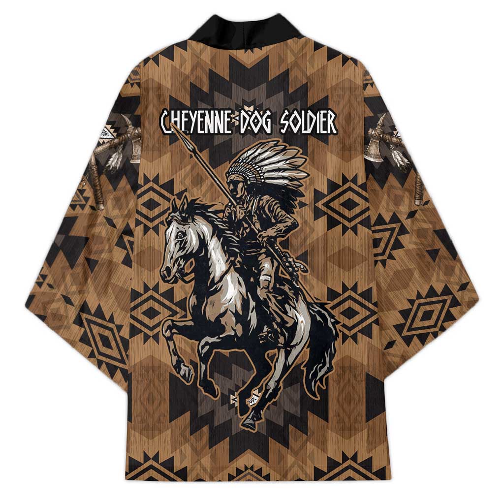 Native American Chief Warrior Kimono Feather Headdress and Horse Tribal Arrow Pattern - Wonder Print Shop