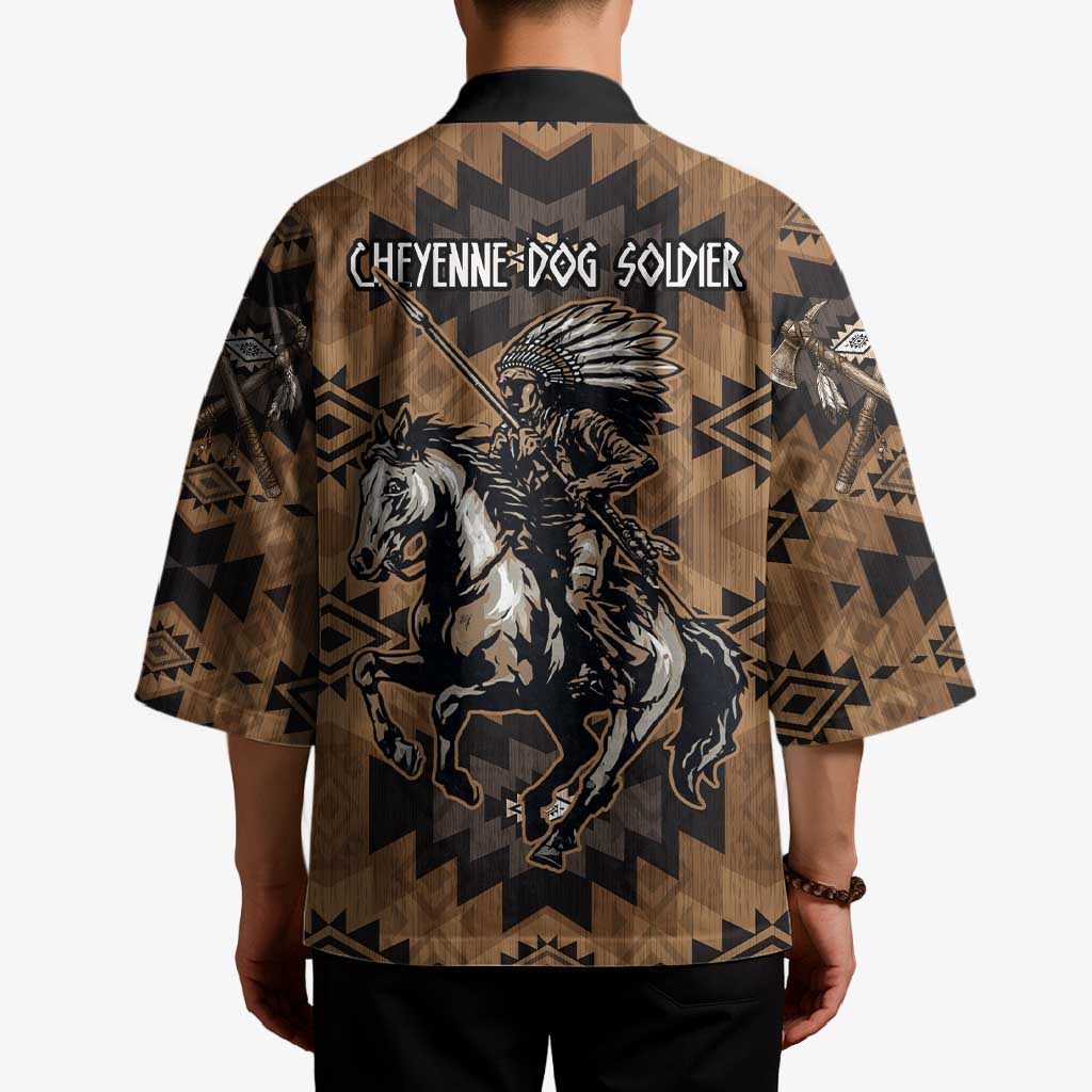 Native American Chief Warrior Kimono Feather Headdress and Horse Tribal Arrow Pattern - Wonder Print Shop