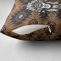 Native American Chief Warrior Pillow Cover Feather Headdress and Horse Tribal Arrow Pattern - Wonder Print Shop