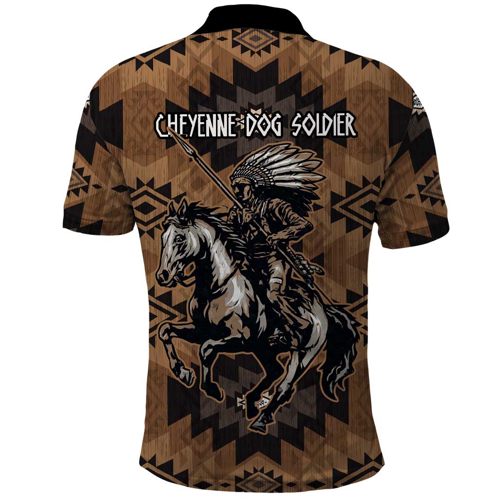 Native American Chief Warrior Polo Shirt Feather Headdress and Horse Tribal Arrow Pattern - Wonder Print Shop