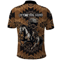 Native American Chief Warrior Polo Shirt Feather Headdress and Horse Tribal Arrow Pattern - Wonder Print Shop