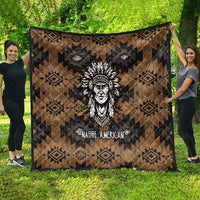 Native American Chief Warrior Quilt Feather Headdress and Horse Tribal Arrow Pattern - Wonder Print Shop