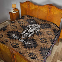 Native American Chief Warrior Quilt Feather Headdress and Horse Tribal Arrow Pattern - Wonder Print Shop