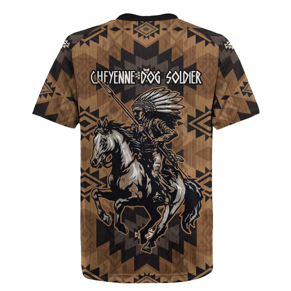 Native American Chief Warrior Rugby Jersey Feather Headdress and Horse Tribal Arrow Pattern - Wonder Print Shop