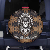 Native American Chief Warrior Spare Tire Cover Feather Headdress and Horse Tribal Arrow Pattern - Wonder Print Shop