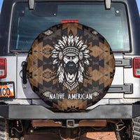 Native American Chief Warrior Spare Tire Cover Feather Headdress and Horse Tribal Arrow Pattern - Wonder Print Shop