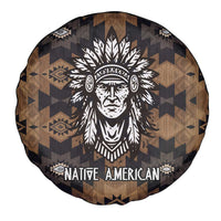 Native American Chief Warrior Spare Tire Cover Feather Headdress and Horse Tribal Arrow Pattern - Wonder Print Shop