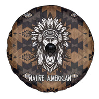 Native American Chief Warrior Spare Tire Cover Feather Headdress and Horse Tribal Arrow Pattern - Wonder Print Shop