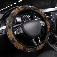 Native American Chief Warrior Steering Wheel Cover Feather Headdress and Horse Tribal Arrow Pattern - Wonder Print Shop
