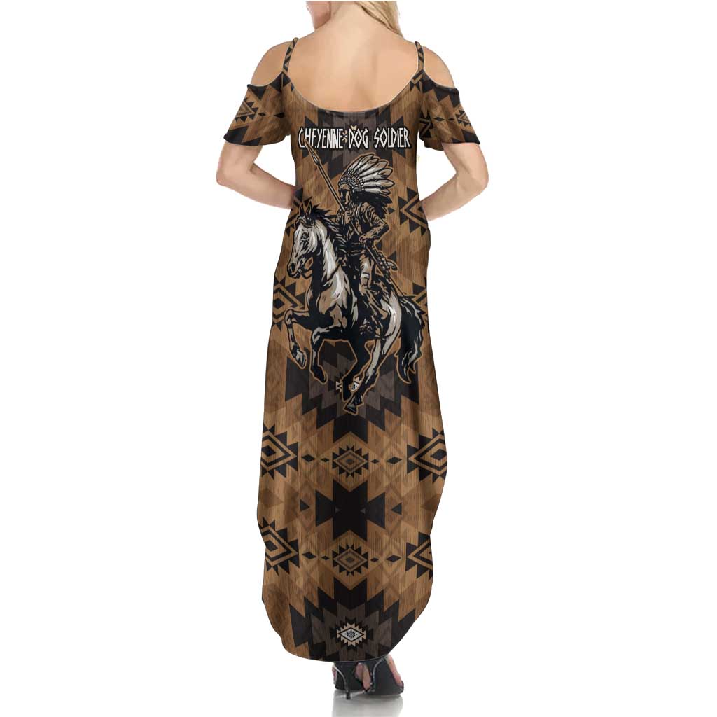 Native American Chief Warrior Summer Maxi Dress Feather Headdress and Horse Tribal Arrow Pattern - Wonder Print Shop