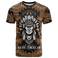 Native American Chief Warrior T Shirt Feather Headdress and Horse Tribal Arrow Pattern - Wonder Print Shop