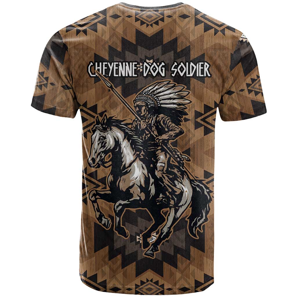 Native American Chief Warrior T Shirt Feather Headdress and Horse Tribal Arrow Pattern - Wonder Print Shop