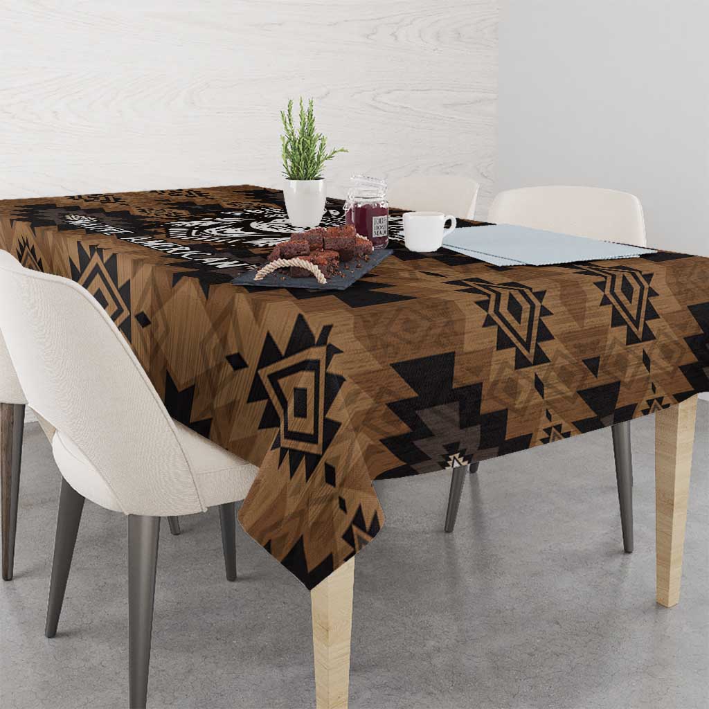 Native American Chief Warrior Tablecloth Feather Headdress and Horse Tribal Arrow Pattern - Wonder Print Shop