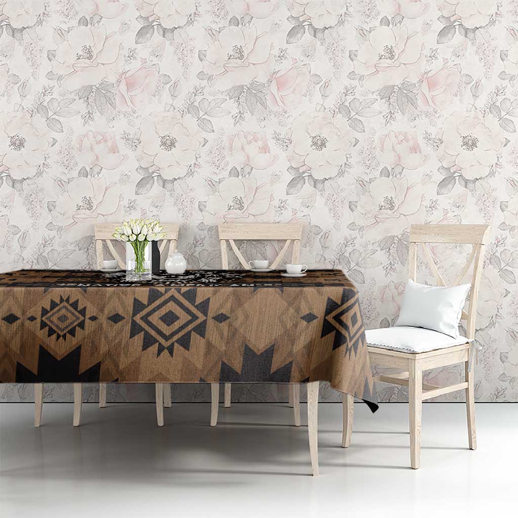 Native American Chief Warrior Tablecloth Feather Headdress and Horse Tribal Arrow Pattern - Wonder Print Shop