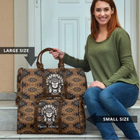 Native American Chief Warrior Travel Bag Feather Headdress and Horse Tribal Arrow Pattern - Wonder Print Shop