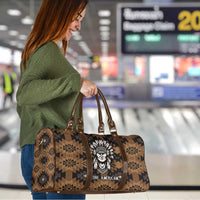 Native American Chief Warrior Travel Bag Feather Headdress and Horse Tribal Arrow Pattern - Wonder Print Shop