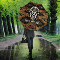 Native American Chief Warrior Umbrella Feather Headdress and Horse Tribal Arrow Pattern - Wonder Print Shop