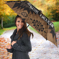Native American Chief Warrior Umbrella Feather Headdress and Horse Tribal Arrow Pattern - Wonder Print Shop