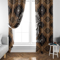 Native American Chief Warrior Window Curtain Feather Headdress and Horse Tribal Arrow Pattern - Wonder Print Shop
