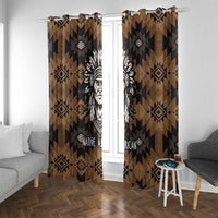 Native American Chief Warrior Window Curtain Feather Headdress and Horse Tribal Arrow Pattern - Wonder Print Shop