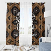 Native American Chief Warrior Window Curtain Feather Headdress and Horse Tribal Arrow Pattern - Wonder Print Shop