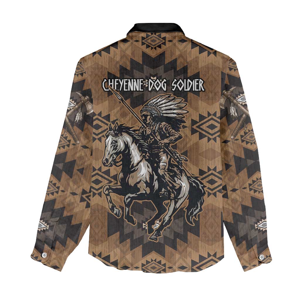 Native American Chief Warrior Women Casual Shirt Feather Headdress and Horse Tribal Arrow Pattern - Wonder Print Shop