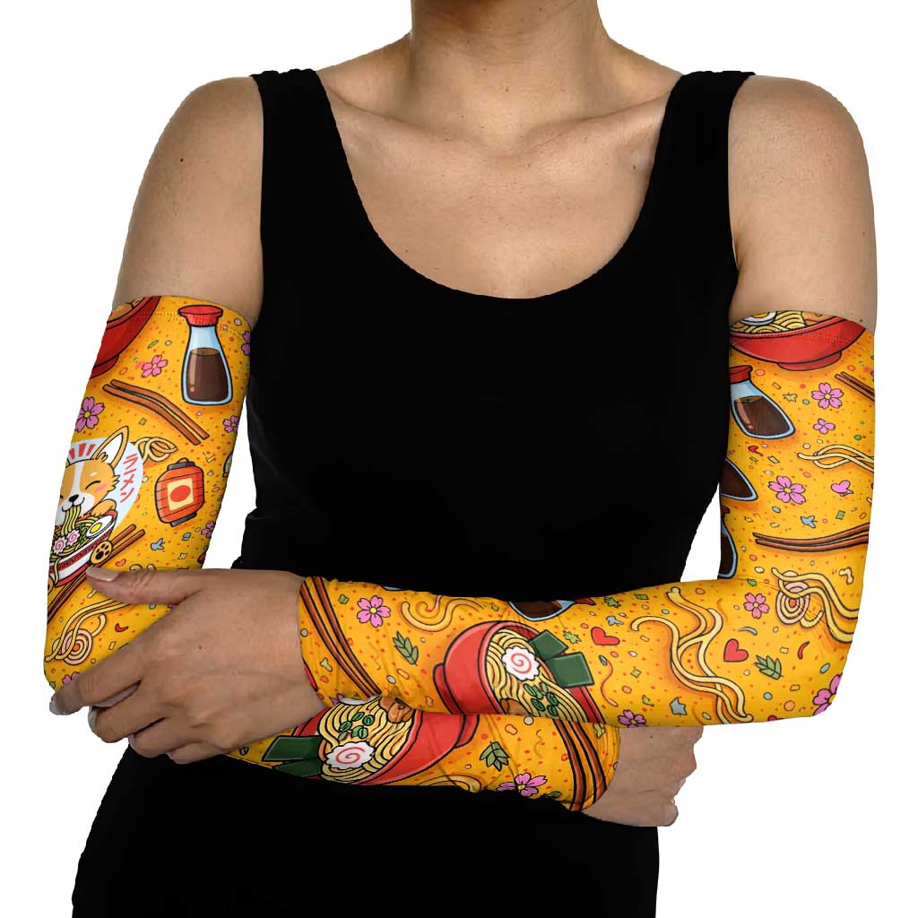 Kawaii Ramen Cute Anime Dog Corgi Arm Sleeves Japanese Noodles