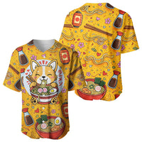 Kawaii Ramen Cute Anime Dog Corgi Baseball Jersey Japanese Noodles