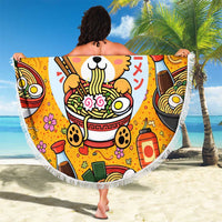 Kawaii Ramen Cute Anime Dog Corgi Beach Blanket Japanese Noodles