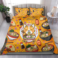 Kawaii Ramen Cute Anime Dog Corgi Bedding Set Japanese Noodles