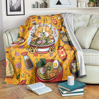 Kawaii Ramen Cute Anime Dog Corgi Blanket Japanese Noodles