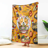 Kawaii Ramen Cute Anime Dog Corgi Blanket Japanese Noodles