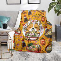 Kawaii Ramen Cute Anime Dog Corgi Blanket Japanese Noodles
