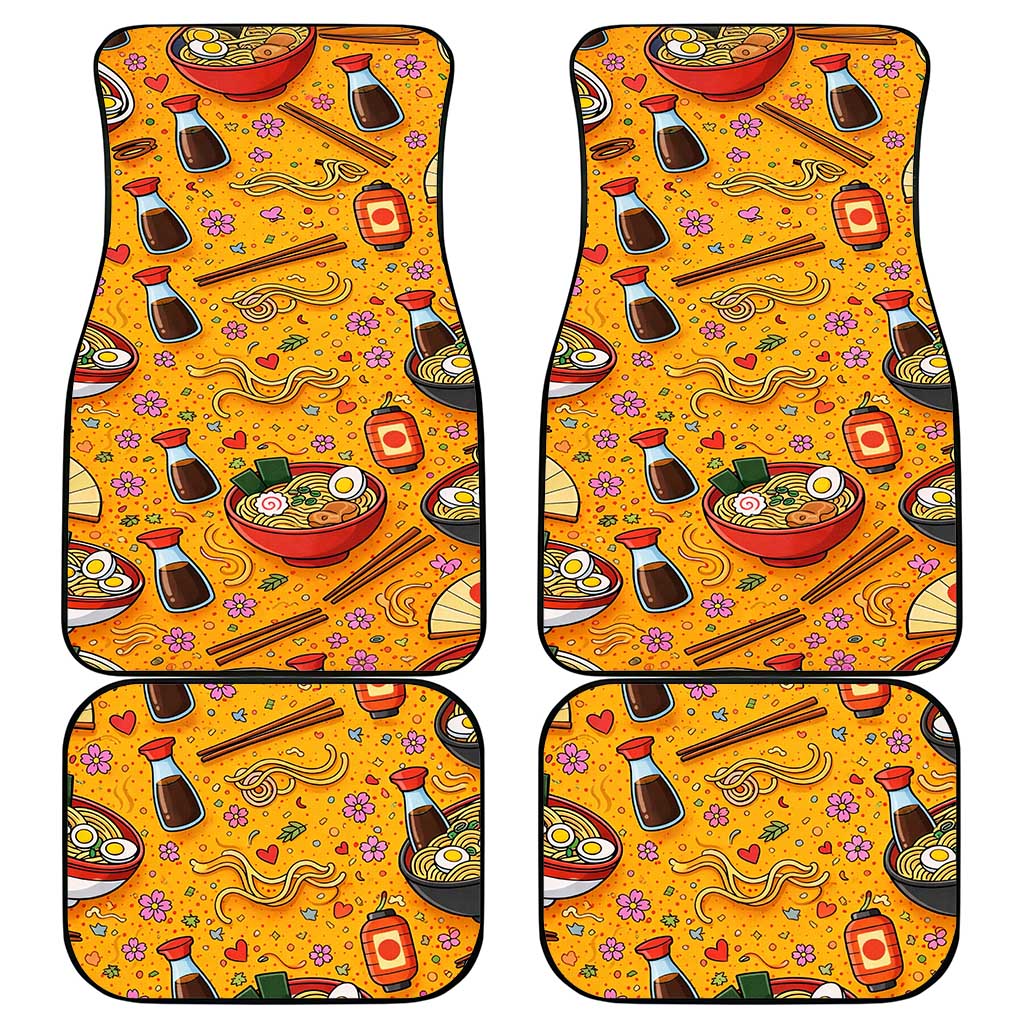Kawaii Ramen Cute Anime Dog Corgi Car Mats Japanese Noodles