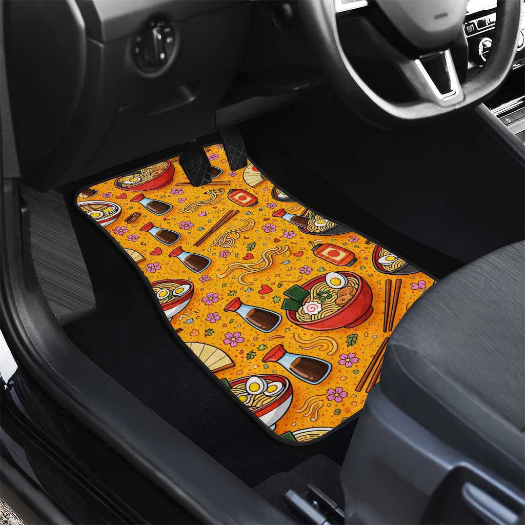 Kawaii Ramen Cute Anime Dog Corgi Car Mats Japanese Noodles