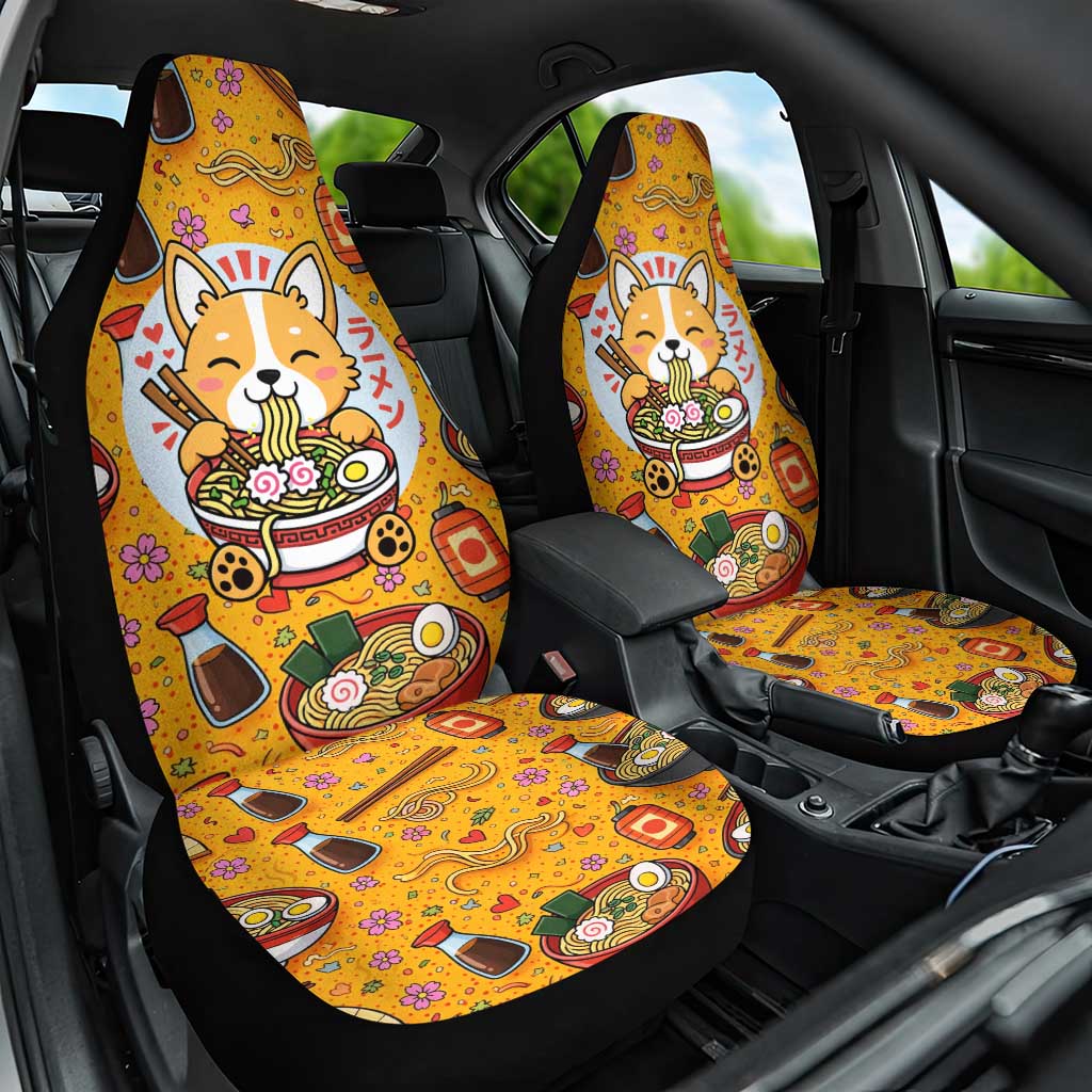 Kawaii Ramen Cute Anime Dog Corgi Car Seat Cover Japanese Noodles