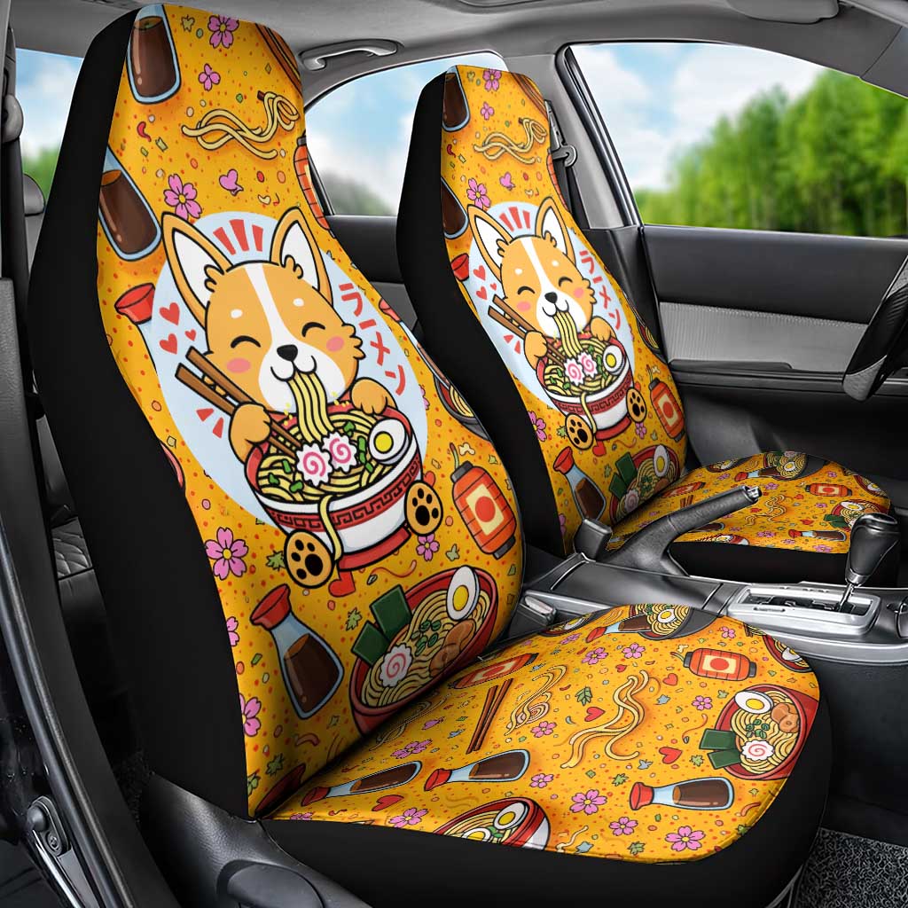 Kawaii Ramen Cute Anime Dog Corgi Car Seat Cover Japanese Noodles