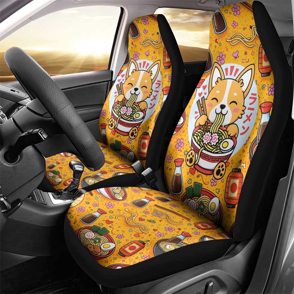 Kawaii Ramen Cute Anime Dog Corgi Car Seat Cover Japanese Noodles