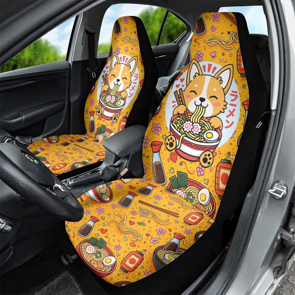 Kawaii Ramen Cute Anime Dog Corgi Car Seat Cover Japanese Noodles