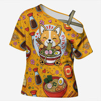 Kawaii Ramen Cute Anime Dog Corgi Cross Shoulder Shirt Japanese Noodles