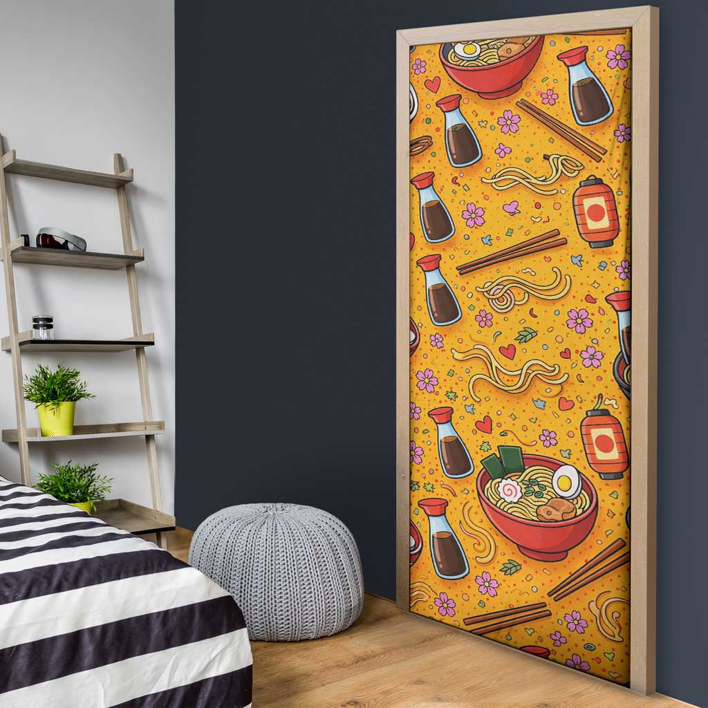 Kawaii Ramen Cute Anime Dog Corgi Door Cover Japanese Noodles