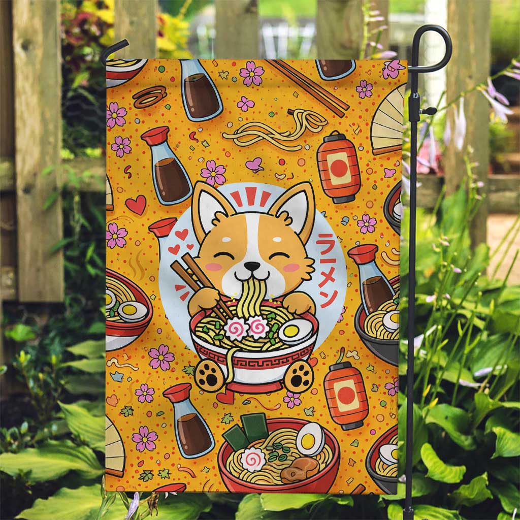 Kawaii Ramen Cute Anime Dog Corgi Garden Flag Japanese Noodles