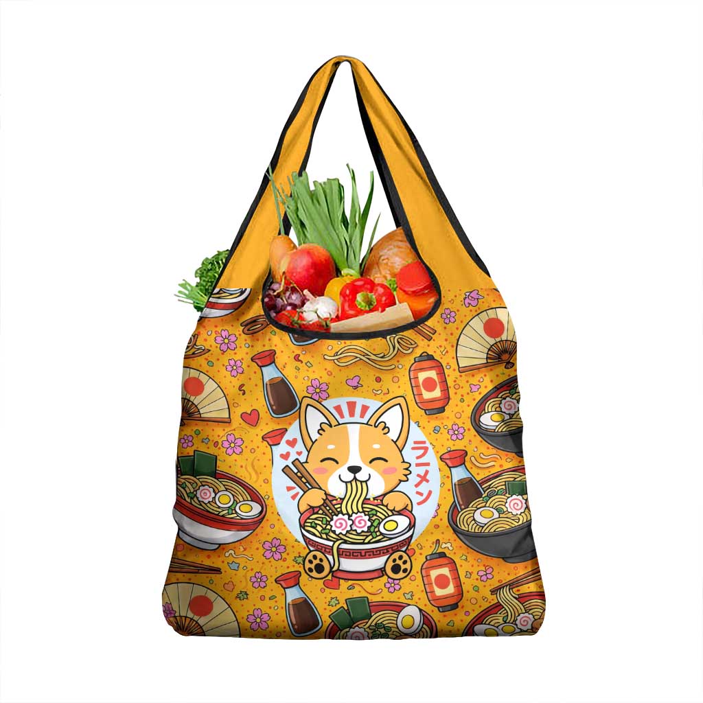 Kawaii Ramen Cute Anime Dog Corgi Grocery Bag Japanese Noodles