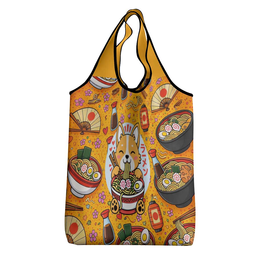 Kawaii Ramen Cute Anime Dog Corgi Grocery Bag Japanese Noodles