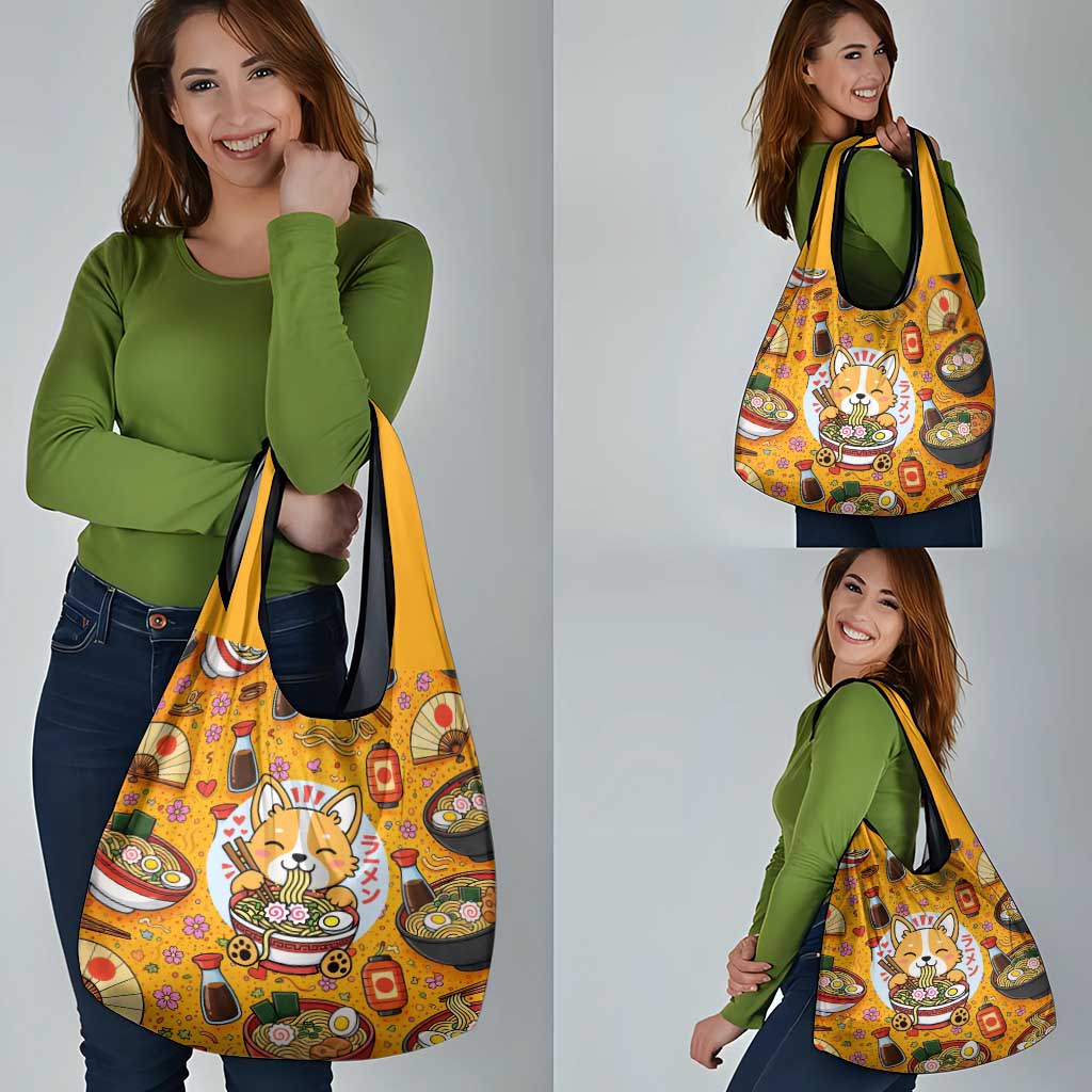 Kawaii Ramen Cute Anime Dog Corgi Grocery Bag Japanese Noodles