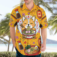 Kawaii Ramen Cute Anime Dog Corgi Hawaiian Shirt Japanese Noodles